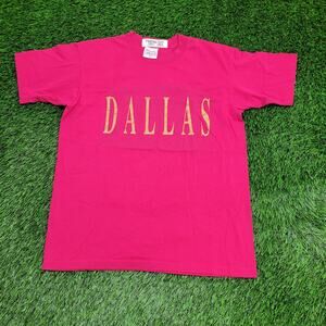 Vintage 90s Dallas Shirt Medium 20x25 Red Spellout Texas